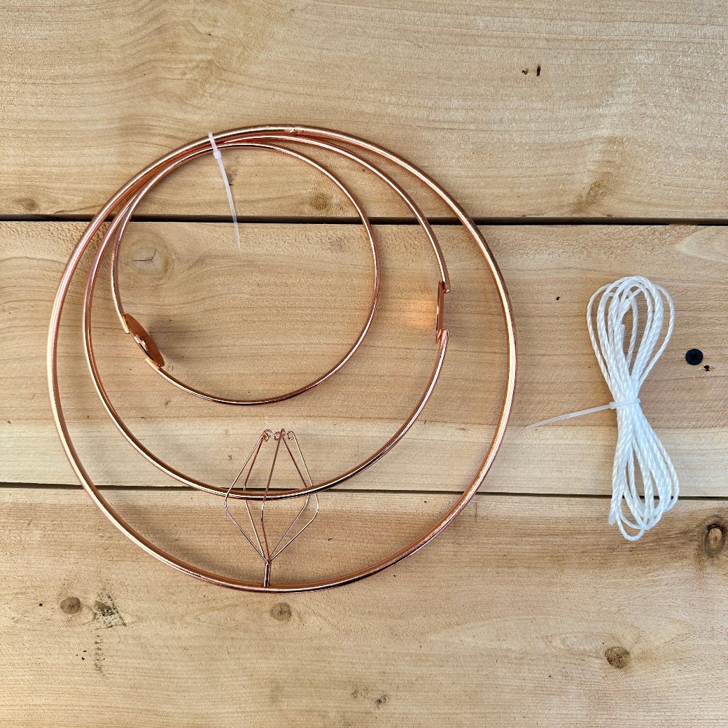 Copper-Plated Tillandsia Holder Set – 5", 7", 9" Hanging Air Plant Rings with Nylon Rope - Rainforest Flora