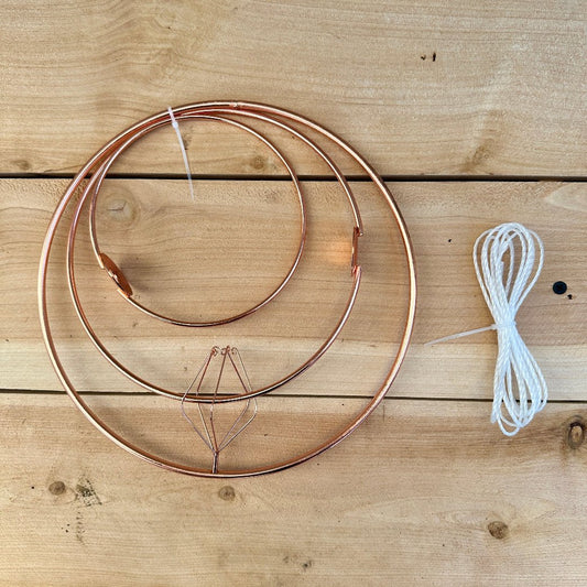 Copper-Plated Tillandsia Holder Set – 5", 7", 9" Hanging Air Plant Rings with Nylon Rope - Rainforest Flora