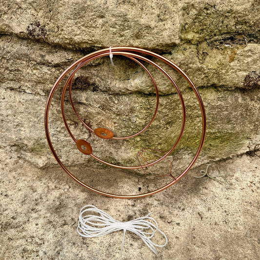 Copper-Plated Tillandsia Holder Set – 5", 7", 9" Hanging Air Plant Rings with Nylon Rope - Rainforest Flora